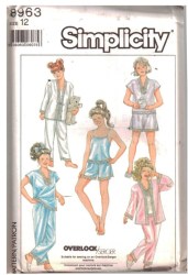 8963  Simplicity GIRLS KIMONO, LOUNGE PJS, TAP SHORTS, CAMI PATTERN 7 or 8 Choice